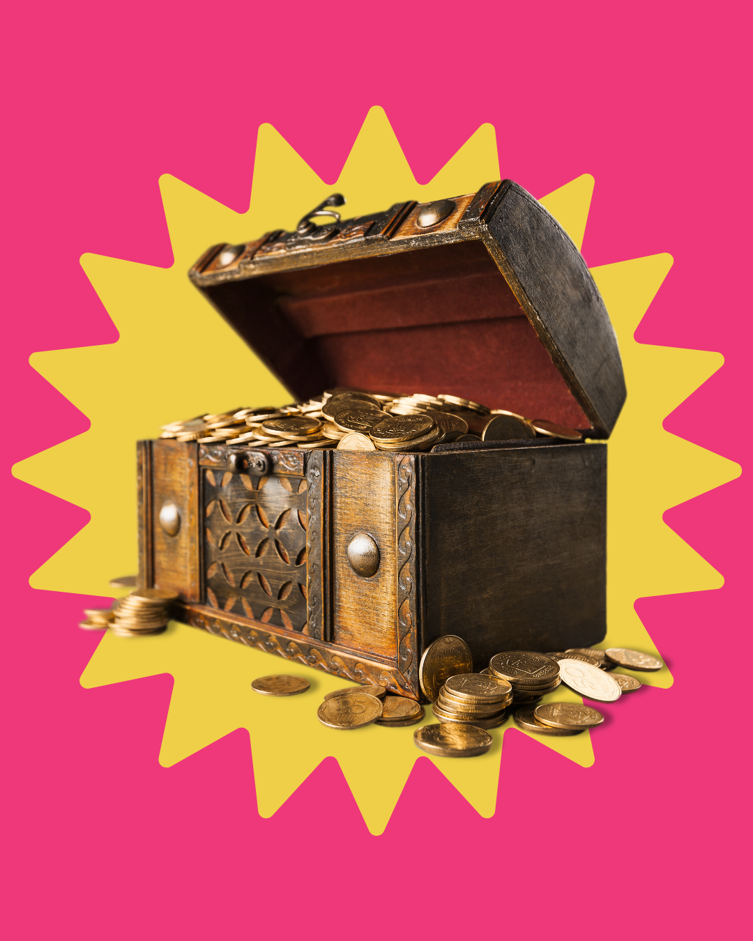 Treasure chest filled with gold