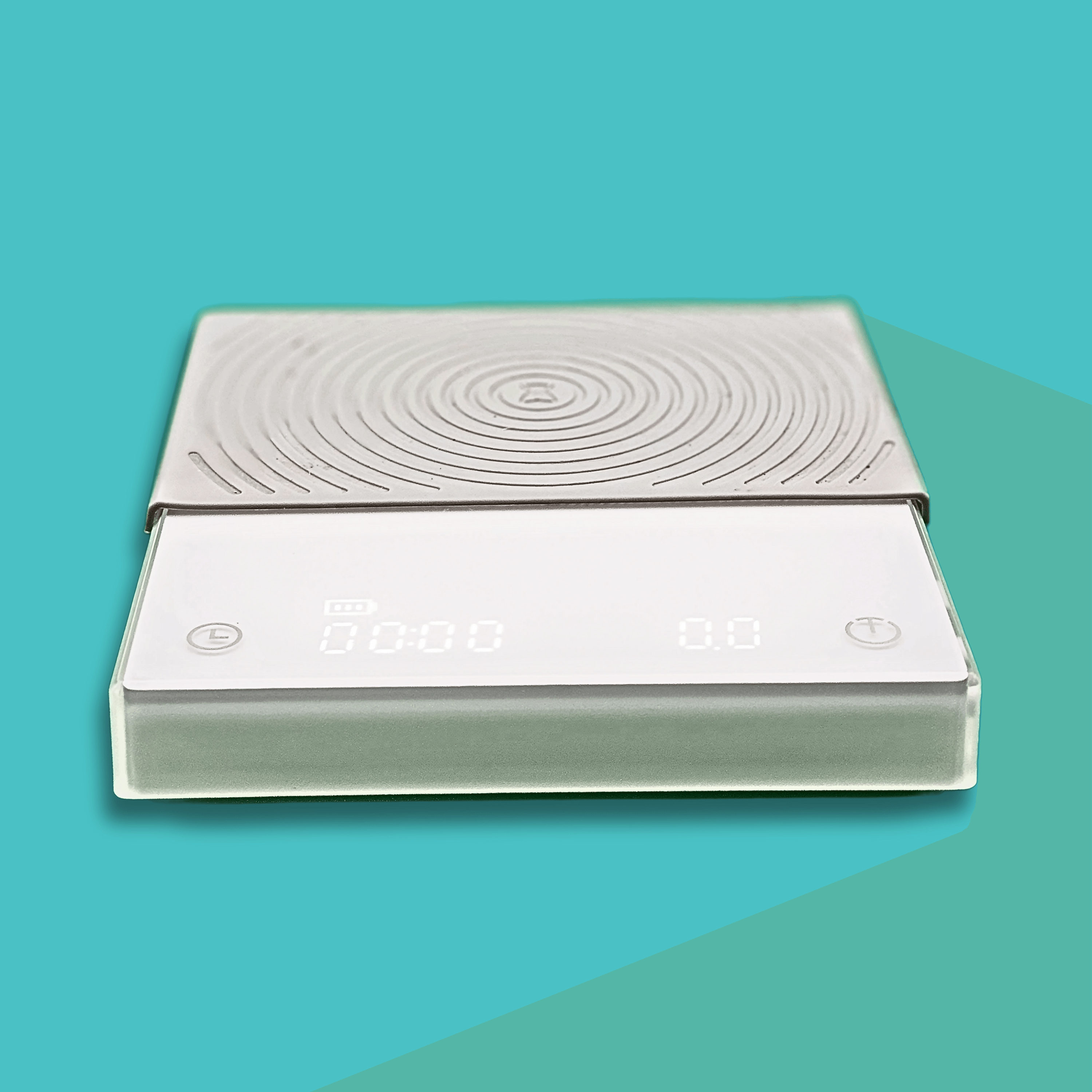 Electronic coffee scale with timer by Timemore. 