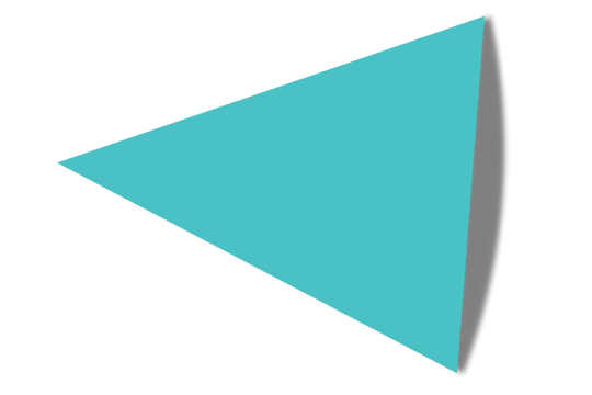 Blue triangle with a shadow